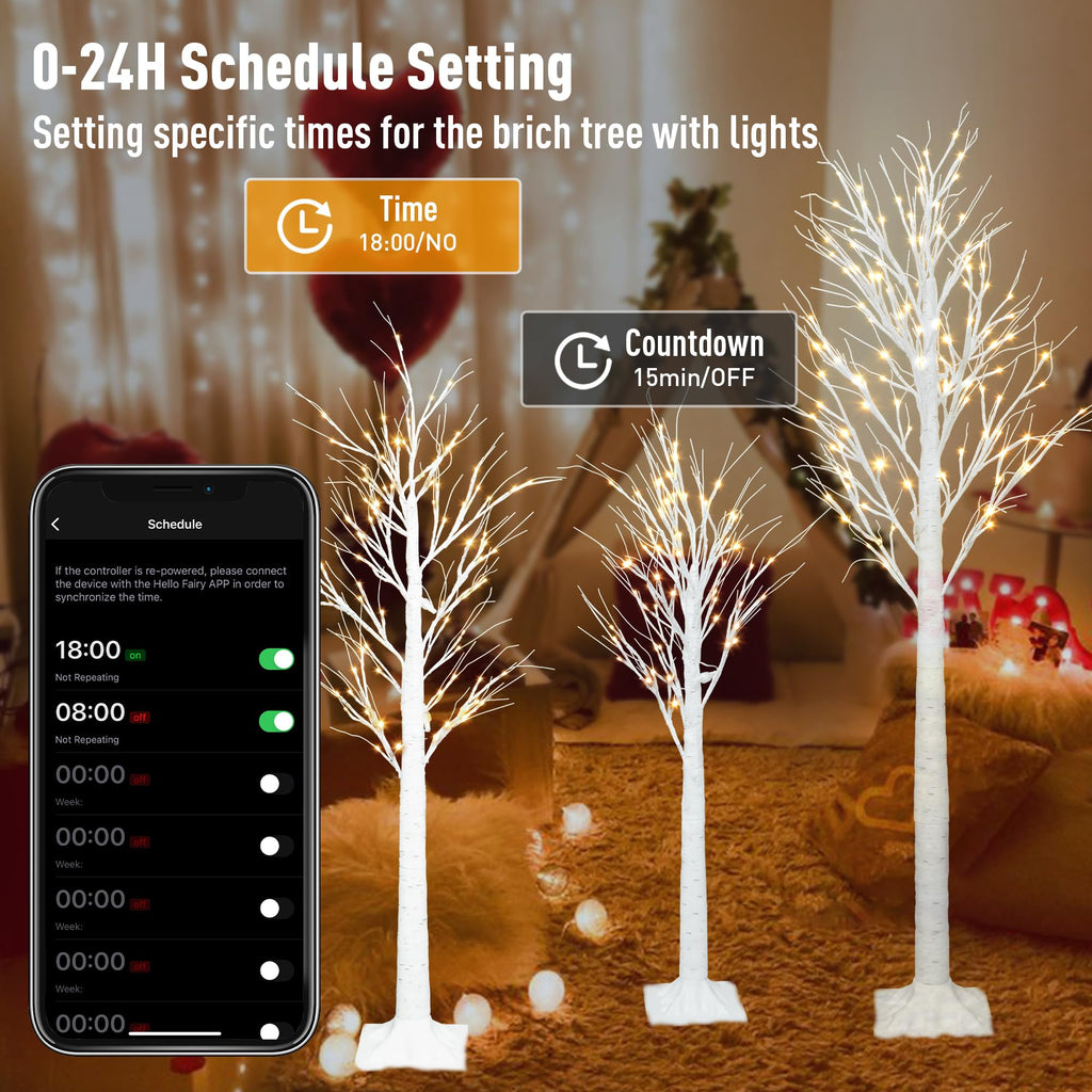 Lighted Birch Trees 4FT 5FT 6FT J74902