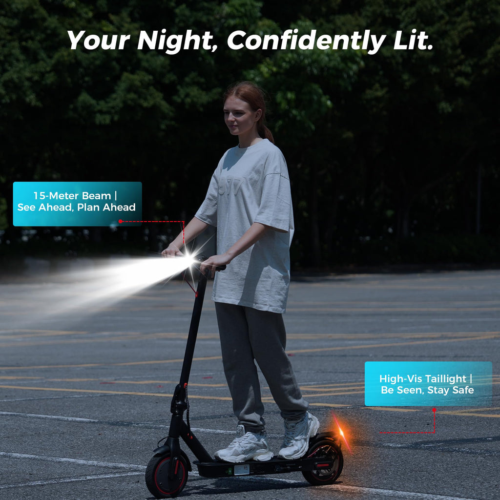 Electric Scooter 18Miles Max Range 19 Mph Foldable 8.5'' Solid Tire B227384