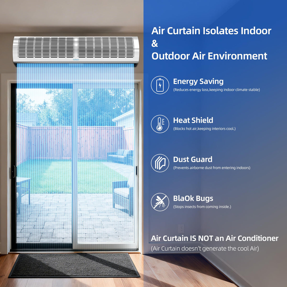 36'' Stainless Steel Wall-Mounted 2-Speed Air Curtain X62585