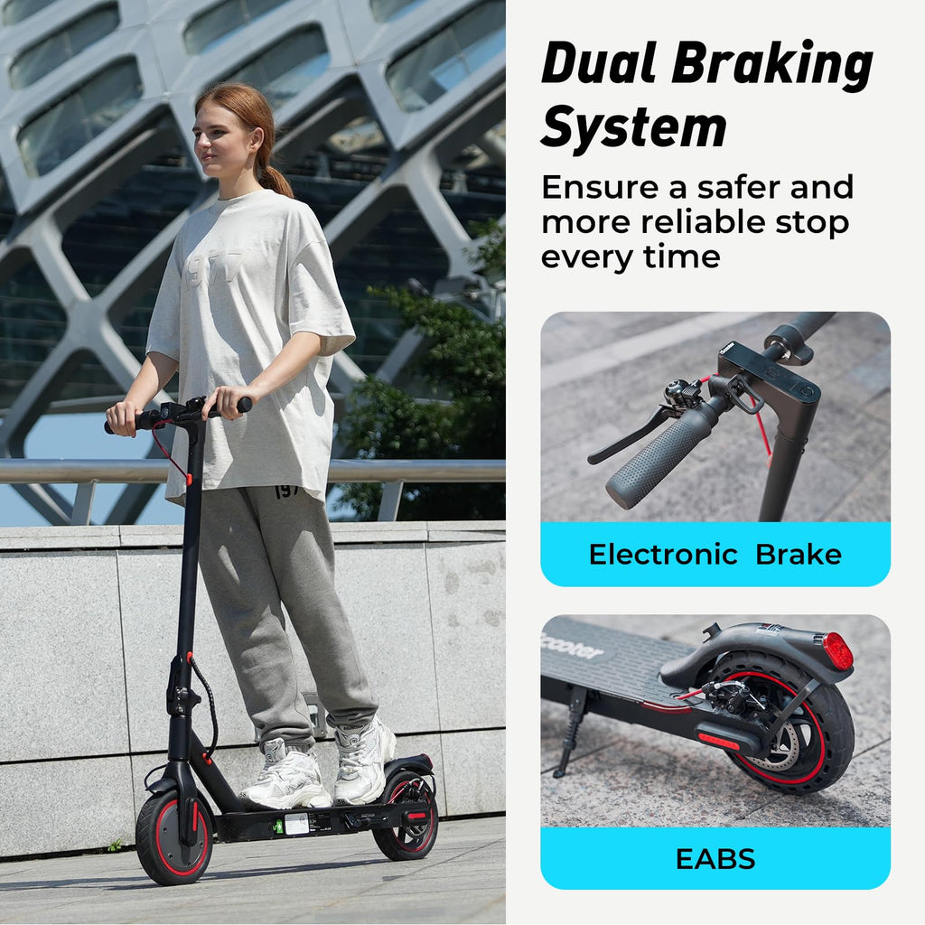 Electric Scooter 18Miles Max Range 19 Mph Foldable 8.5'' Solid Tire B227384