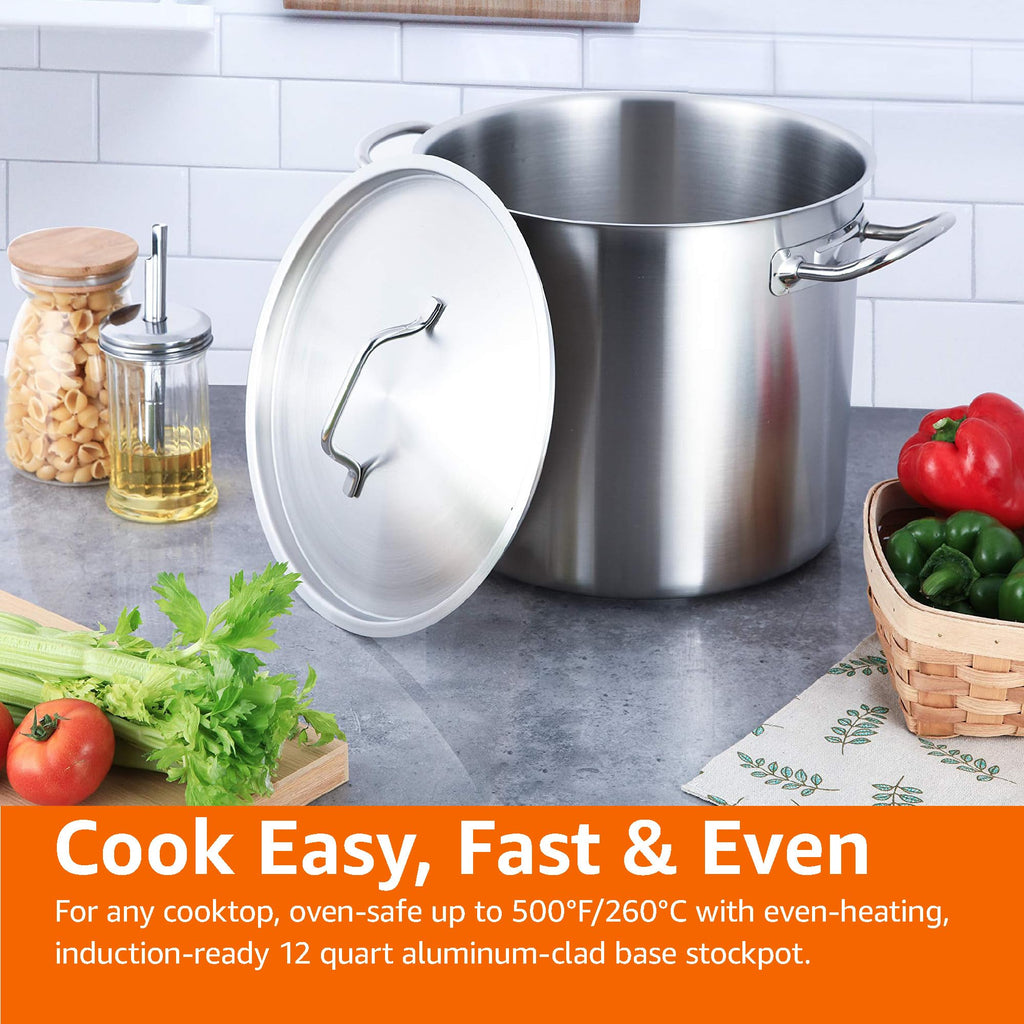 12 Quarts Stainless Steel Stock Pot with Cover L6122