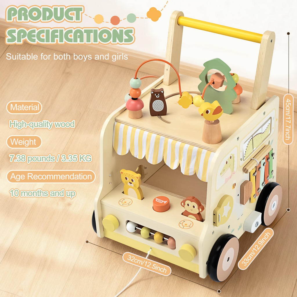 Wooden Activity Cube Push Walker N291