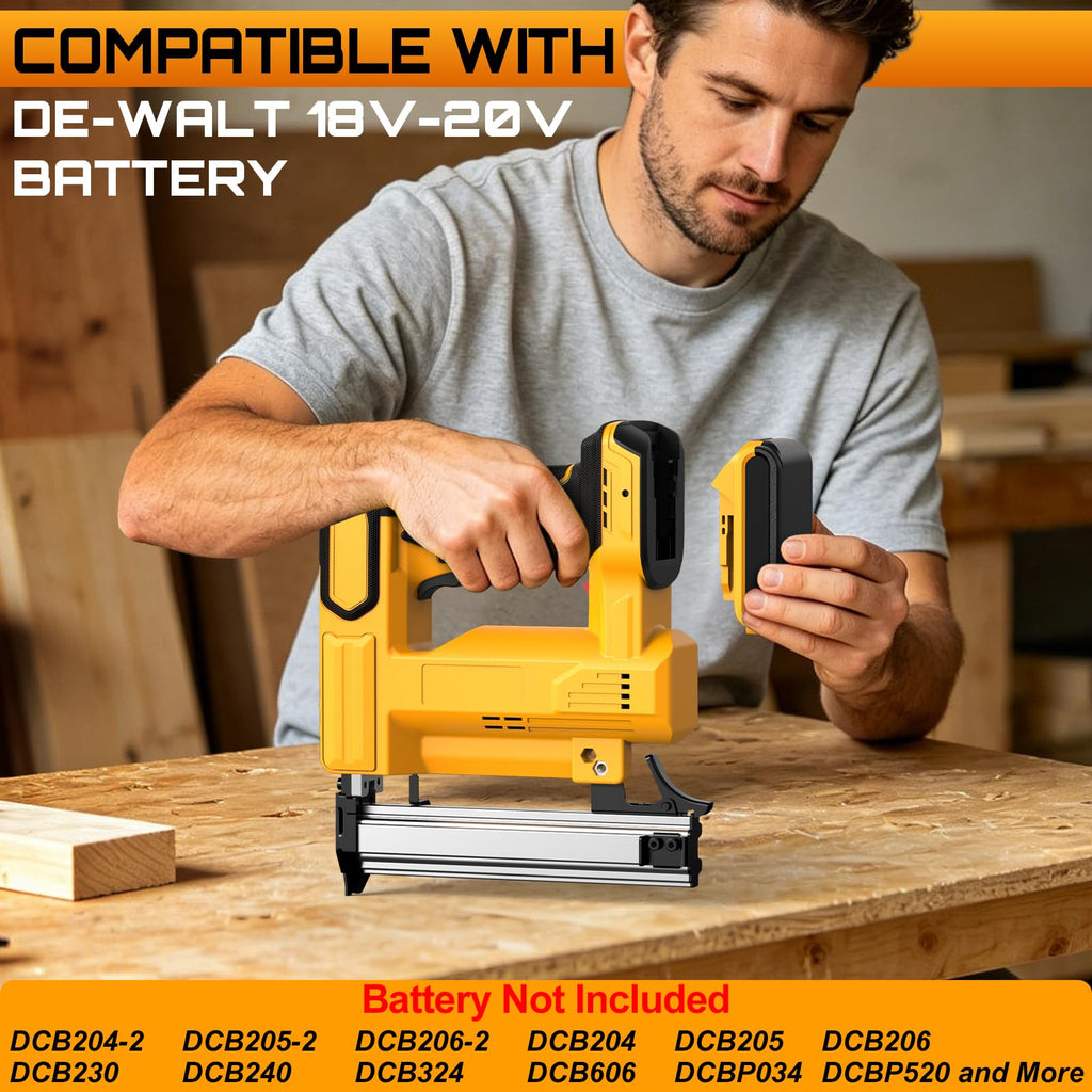 Cordless Brad Nailer 18 Gauge 2-in-1 Nail Gun Staple Gun L129928