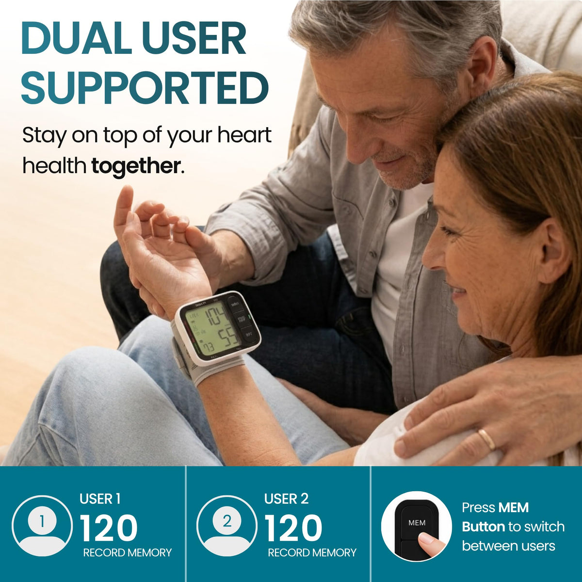 Wrist Blood Pressure Monitor with Large LCD Display and Adjustable Cuff Y61919
