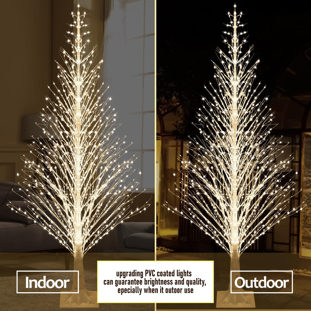 7FT Lighted Birch Tree 1000 LED Warm Lights U874227