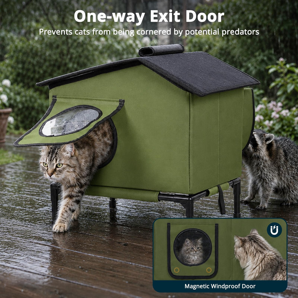 Weatherproof Insulated Outdoor Cat House M67867