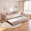 Pink Gingham Twin Size Daybed with Trundle X27010