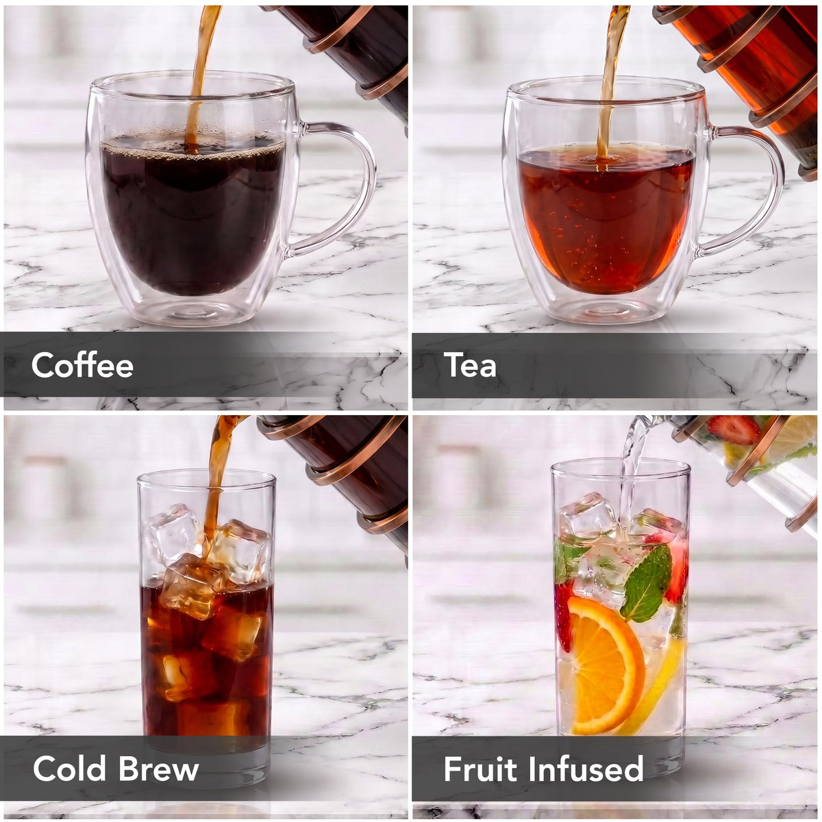 French Press Coffee Maker 27oz with 4 Filters P58411