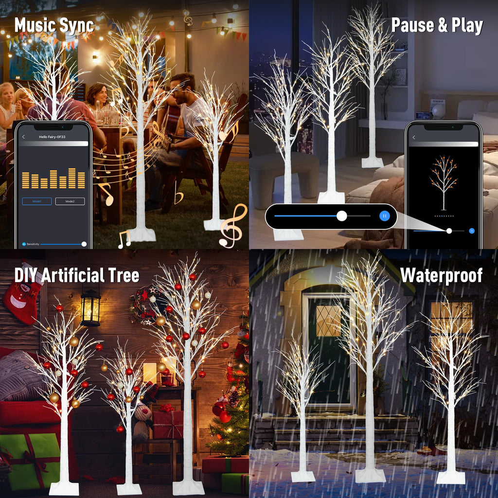 Lighted Birch Trees 4FT 5FT 6FT J74902