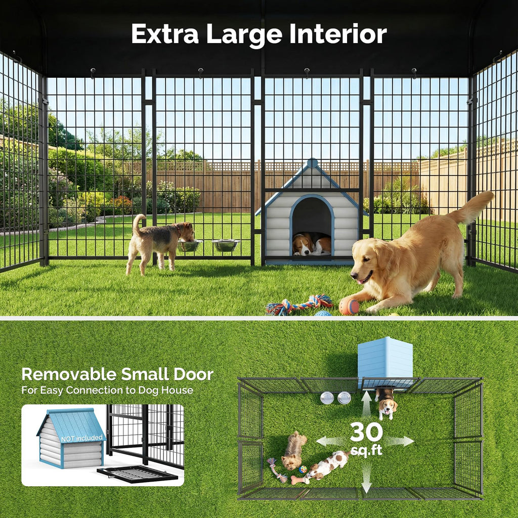 8x4x6FT Outdoor Dog Kennel with Roof V5591