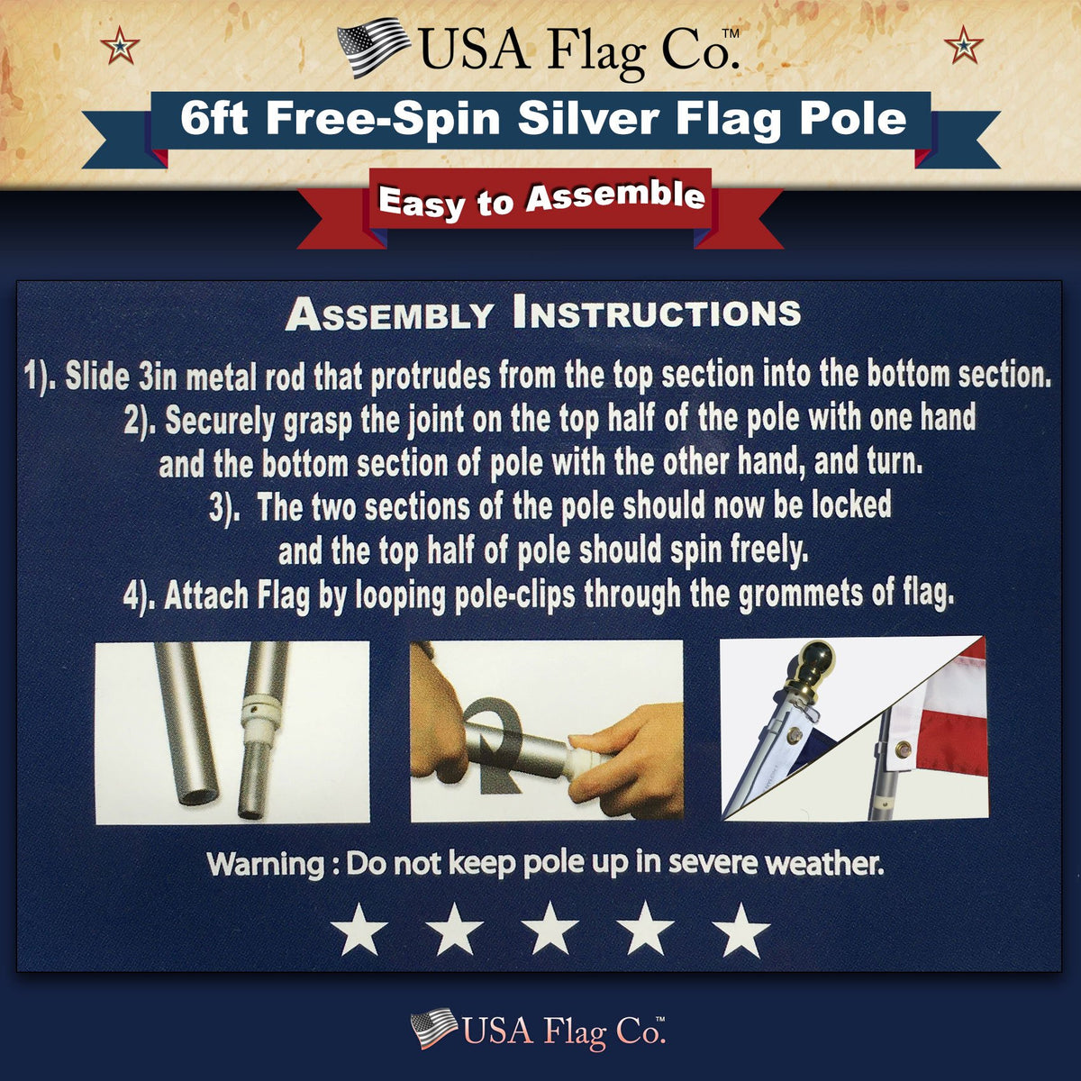6ft Outdoor Flagpole J54205